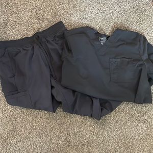 FULL SET: Large pewter Cherokee joggers and short sleeve scrubs